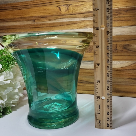 Signed Art Glass Vase - Hand Blown Glass - Arte Vagas - Picture 5 of 7